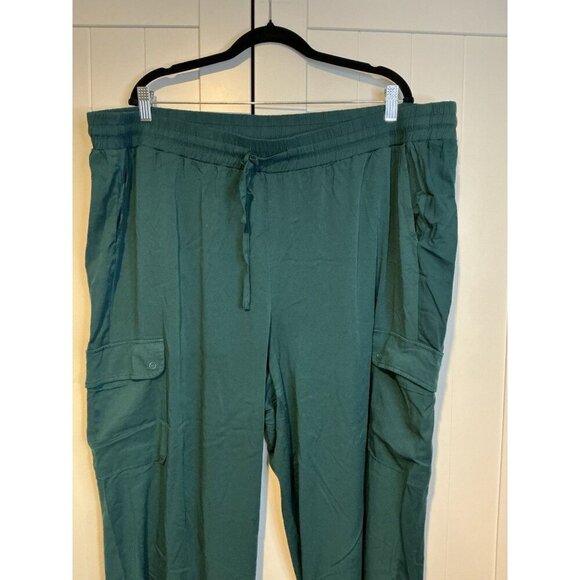 Torrid Size 4R Relaxed Fit Brick Teal Cargo Jogger Stretch Waist NWOT - Picture 2 of 4